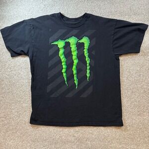 Vtg y2k Monster Energy tshirt mens size XL black motocross racing cyber grunge
